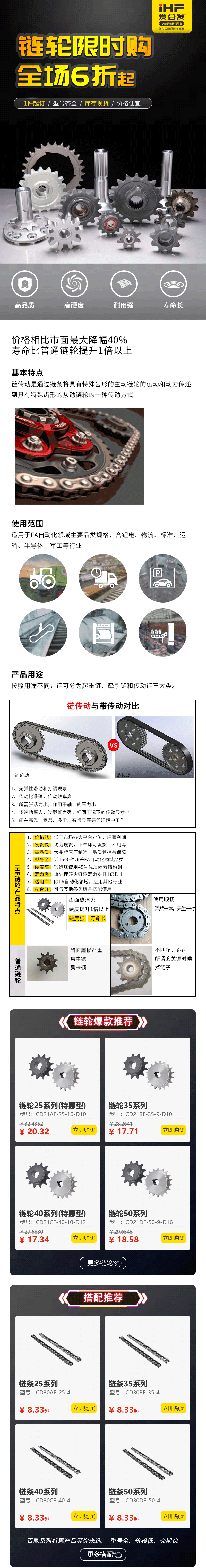 特惠現(xiàn)貨：鏈輪鏈條，成套搭配，更省錢、更耐用！